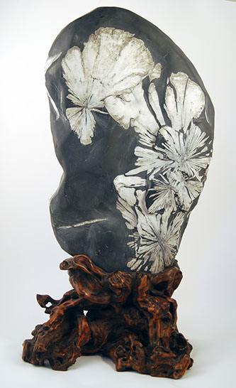 Květinový kámen Chryzantéma z mořského vápence