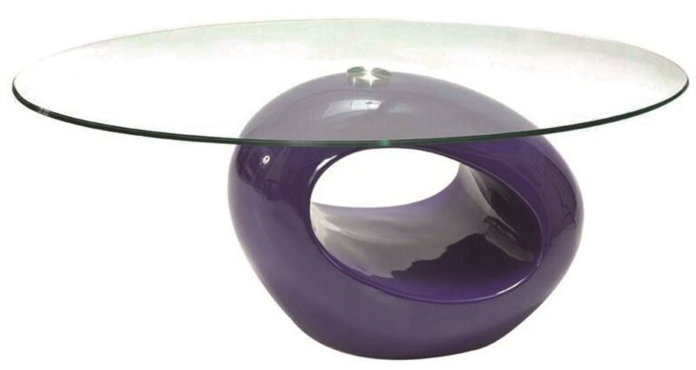Kombinace skla a plastu na konferenčním stolku Etna je elegantní. Barvu si můžete vybrat.